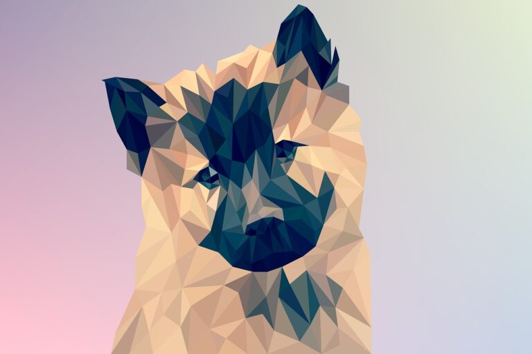 Chien en dessin polygonal